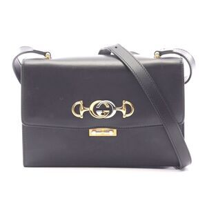 Gucci Zumi Leather Shoulder Bag Black